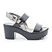 Lug Sole Chunky Block Heel Casual Sandal w Multil Colored Straps