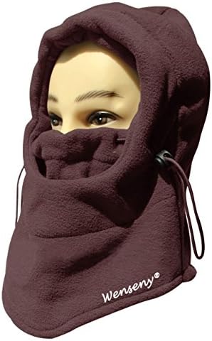 Wenseny - Neck Warm Helmet Winter Face Hat Fleece Hood Ski Mask Equipment (A-Coffee)