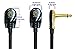2 Units - Mogami 2524 - 18 Inch - Guitar Bass Effects Instrument, Patch Cable with Premium Gold Plated ¼ Inch (6.35mm) Low-Profile, Right Angled Pancake type Connectors