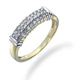 1/4 CT Diamond Ring in Sterling Silver with Gold Plating