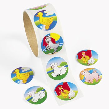 100 Kids Farm Animal Stickers