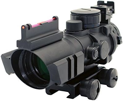 TIYI 4x32 Dual Illuminated Tactical Compact Scope w/ Fiber Optic Sight(100 Yards Fixed Reticle)