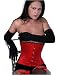 Red Satin Victorian Vintage Shaper Corset Boned Lace Up Waist Cincher Dresses LVG0865Red