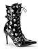 Buckle Skull High Heel Pointy Toe Ankle Boot - 11