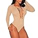 Grace's Secret Women's Deep V Neck Lace up Bodysuit