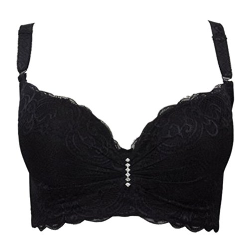 PanDaDa Womens Thick Cup Push up Bra Deep V Massage Concentrated Adjustable Bra