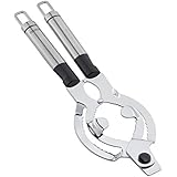 Leifheit Extra Wide Stainless Steel Jar Opener, Black and Silver