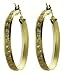 9ct Yellow Gold Ladies Cubic Zirconia Large Creole Earrings