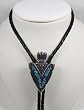 Turquoise Inlay Pewter Arrowhead Bolo Tie