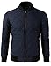 H2H Mens Casual Premium Quilted Lightweight Zip up Jacket