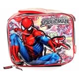 Marvel Spider-Man Spider-Sense Lunch Box - Insulated Lunch Bag - Long Shoulder Strap and Handle, Black, Red