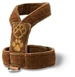 Teacup Dog Soft Harness Brown Paw Design - Tc Size