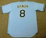 RYAN BRAUN Milwaukee Brewers 1980's Majestic Cooperstown Throwback Away Jersey, 2XL