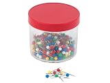 CE assorted colour map pins, 16mm, TUB of 300