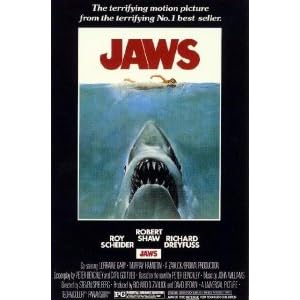 Jaws Movie (Shark in Water) Framed Poster Print - 24