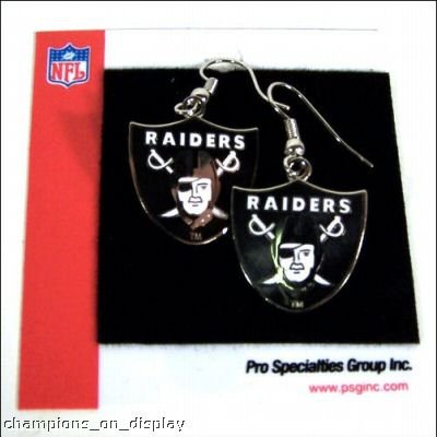 OAKLAND RAIDERS LOGO EARRINGS EAR RINGS!