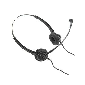 Headset Agent 200 Noise Cancelling RJ11 For Office Phones BiNaural Two Ear With Quick Detach Bottom Lead