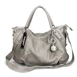 POPCORN Italian Convertible Satchel Bag Handbag in Gray, Purple or Taupe Leather