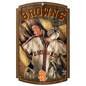 Baltimore Orioles Wood Sign w/ Throwback St. Louis Browns Jersey