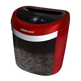 Black & Decker CC2001 20 sheet crosscut paper shredder convenient lightweight counter top design red