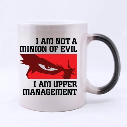 Best Morphing Mug - Cool Funny "I AM NOT A MINION OF EVIL I AM UPPER MANAGEMENT" Heat Sensitive Color Changing Mug Coffee Mugs 11 Ounces Unique Self-use / Gift / Homeware / Mug Choice