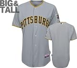 MLB Pittsburgh Pirates Six Button Cool Base Authentic Extended Size Road Jersey Men's
