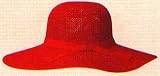 CLEARANCE Fancy Sun Hat with Sash, Woven Straw, in Red
