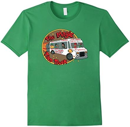Men's The Magic Taco Truck funny mexican foodie tshirt cholo Medium Grass