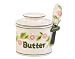 Butter Bell Classic Hand Painted Raised Floral Crock and Spreader