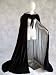Lined Black Silver Velvet Cloak - Medieval Renaissance Costume by Artemisia Designs