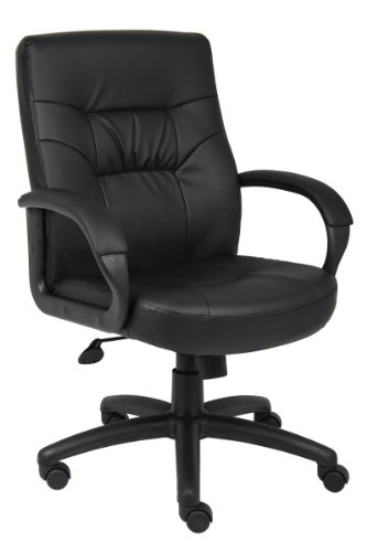 Boss Office Products Mid-Back Executive Leather Chair