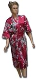 Satin Kimono Bath Robe Night Gown Geisha unisize dark red