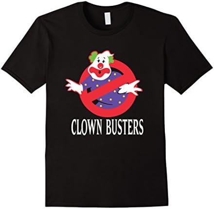 Men's FUNNY CLOWN BUSTERS T-SHIRT Halloween Costume XL Black