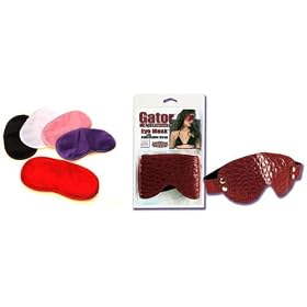 California Exotics / Swedish Erotica Faux Gator Leather Mask and Satin Love Mask Blindfold Eye Masks Four Total Mask Assorted Colors