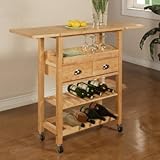 Julia Natural Honey Kitchen Cart