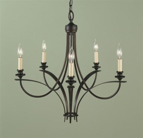 Murray Feiss F1888/5ORB Boulevard Five-Light Chandelier, Oil Rubbed Bronze with Five Candelabra Sockets