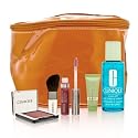 Clinique Travel Set (Orange Cosmetic Bag) 6 Piece Set