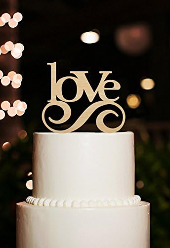 Unique Love Wedding Cake Toppers Rustic Engagement Keepsake Anniversary Wedding Cake Topper Cake Decorations