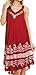 Sakkas Gasha Sleeveless Mid Length Caftan Dress with Embroidery Details and V Neck