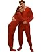 PajamaCity Red Fleece Drop Seat Footed Pajamas for Teens and Adults