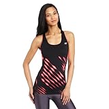 New Balance Women's Tonic Racerback Print Top, Black/Diva Pink, Medium