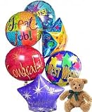Half Dozen Mylar Balloon Bouquet with Bear, Congratulations - B000MD7FSU