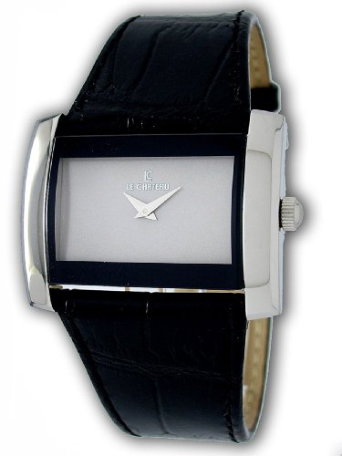 Le Chateau Men's 7015M_SIL_SIL Stylish Steel Leather Band Watch