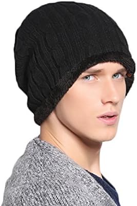 Ipara Men's Acrylic Slouchy Soft Knit Hat-Black 1