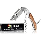 Waiters Corkscrew by HiCoup - Premium Rosewood All-in-one Corkscrew, Bottle Opener and Foil Cutter
