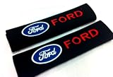 Ford (red lettering) Seat Belt Cover Shoulder Pad Cushion (2 pcs)