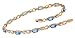 10K Yellow Gold Blue Topaz and Diamond Bracelet