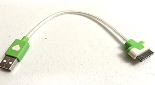 NTJ SHORT 8 INCH Glow-in-the-dark LED Light up Solid One Light Color High Speed Usb to 30pin Data Sync Charger Charge Cable Cord Adapter FOR Ios 6 Ios7 FOR Iphone 4 4s Phones, Iphone 1st Generation, Iphone 3g, Iphone 3gs, Ipad First Generation, Ipad 2, Ipod Touch 2, 3, 4, Nano 5 6 (4 Colors to Choose From) (Green)