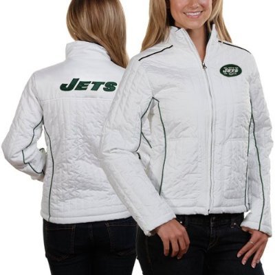 NEW YORK JETS WOMEN'S SNOW WHITE NFL JACKET (SIZE MEDIUM)