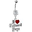 I Love Tattooed Boys Belly Ring